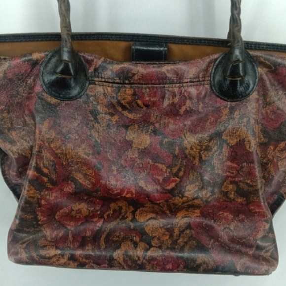 Patricia Nash Eastleigh Leather Tote Bag Vintage Floral Print with Tassel Charm - Picture 9 of 15